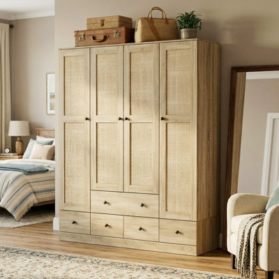 Gracie Oaks Zin Solid + Manufactured Wood Armoire & Reviews | Wayfair